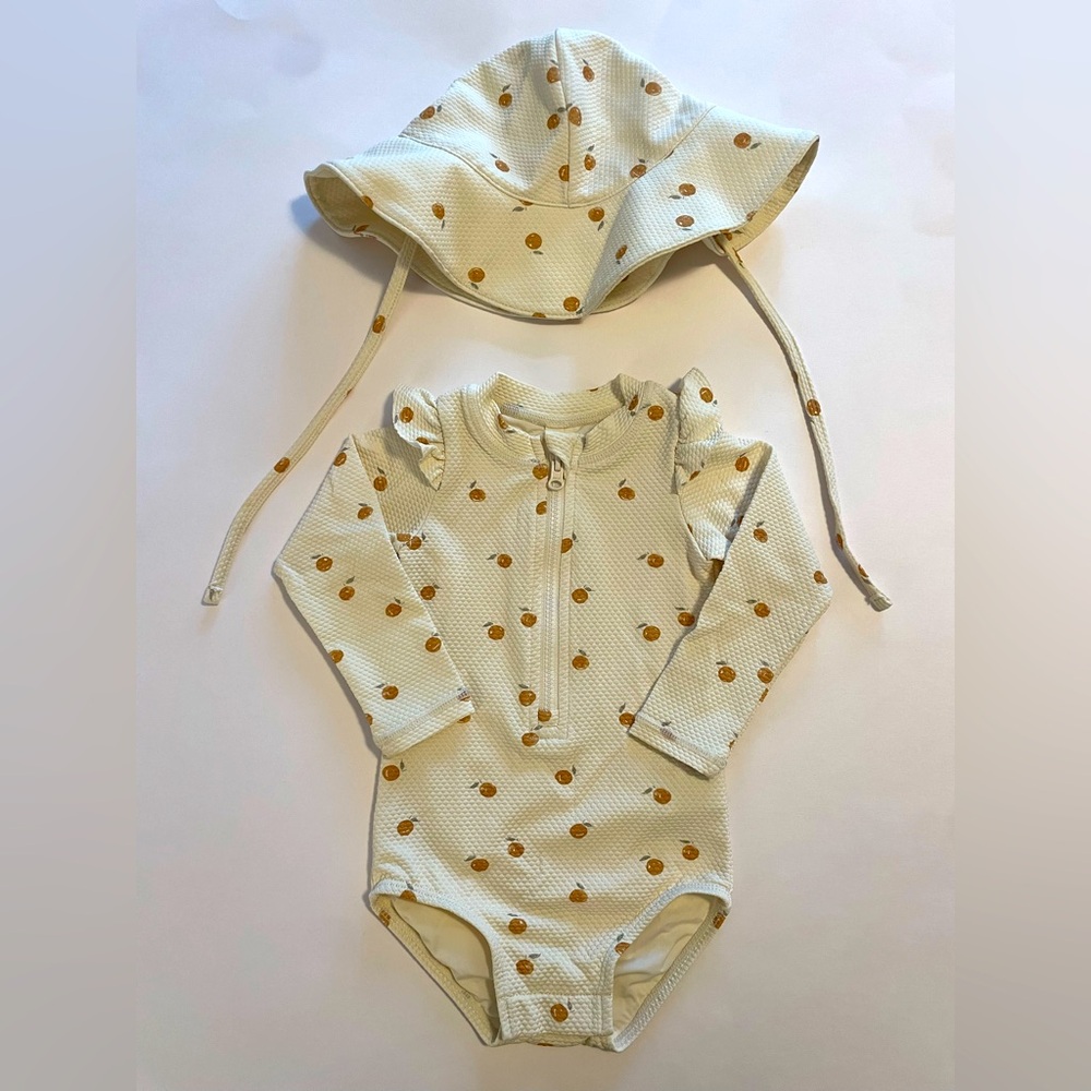 Quincy Mae One-Piece Swimsuit and Hat